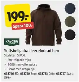 Jula Softshelljacka fleecefodrad herr erbjuda