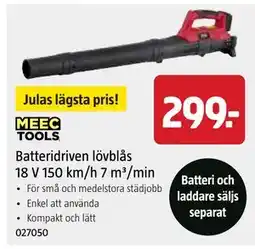 Jula Batteridriven lövblås 18 V 150 km/h 7 m³/min erbjuda