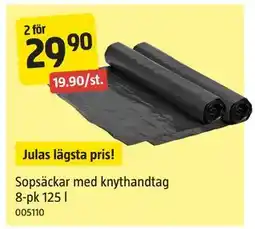 Jula Sopsäckar med knythandtag 8-pk 125 l erbjuda