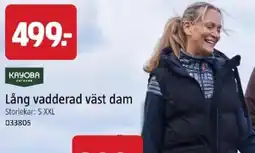 Jula Kayoba Lång vadderad väst dam erbjuda