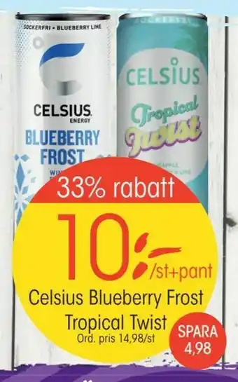 EKO Celsius Blueberry Frost Tropical Twist erbjuda