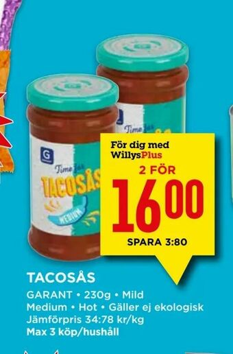 Willys Tacosås erbjuda