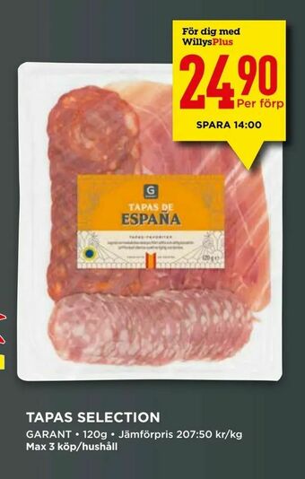 Willys Tapas selection erbjuda
