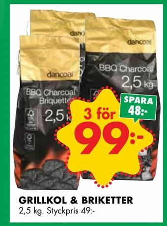 ÖoB Grillkol & briketter erbjuda
