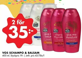 ÖoB Vo5 schampo & balsam erbjuda