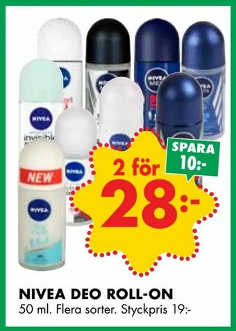 ÖoB Nivea deo roll-on erbjuda