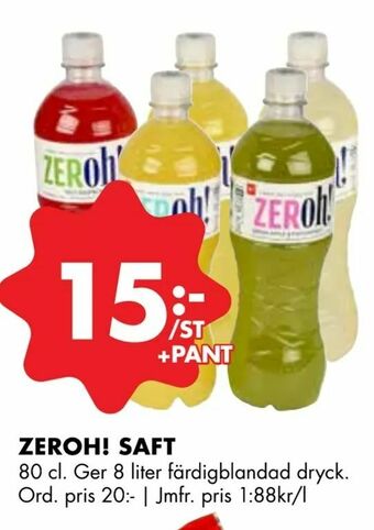 ÖoB ZEROH! SAFT erbjuda