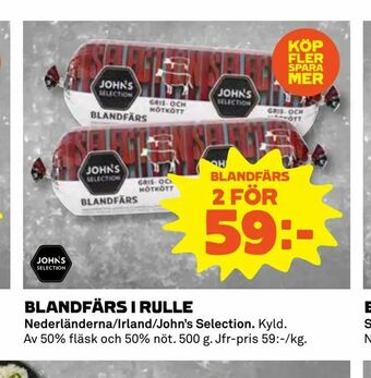 Coop Konsum Blandfärs i rulle erbjuda