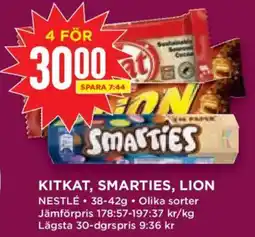 Willys Kitkat, Smarties, Lion erbjuda