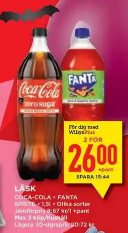 Willys Coca-Cola • Fanta • Sprite erbjuda