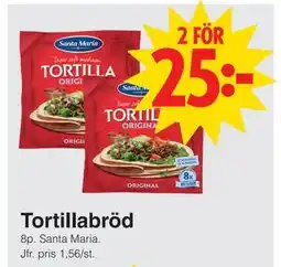 Matöppet Tortillabröd erbjuda