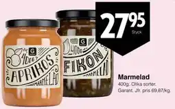 Matöppet Marmelad erbjuda