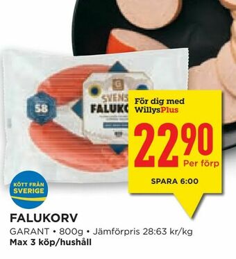 Willys Hemma Falukorv erbjuda