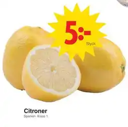 Matöppet Citroner erbjuda
