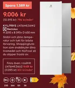 Electrolux Home KYL/FRYS LNT6ME36W2 erbjuda