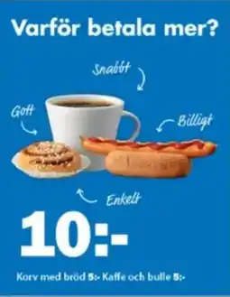 Biltema Korv med bröd kaffe och bulle erbjuda