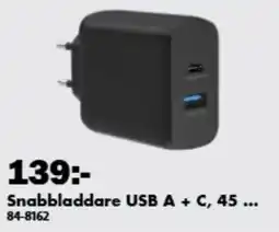 Biltema Snabbladdare USB A + C erbjuda