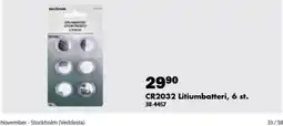 Biltema Biltema CR2032 Litiumbatteri erbjuda