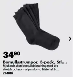 Biltema Bomullsstrumpor, 3-pack erbjuda