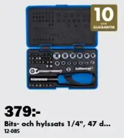 Biltema Bits- och hyllssats 1/4" erbjuda