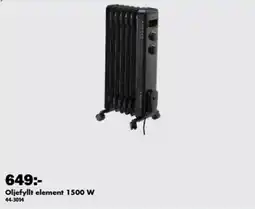 Biltema Oljefyllt element 1500 W erbjuda