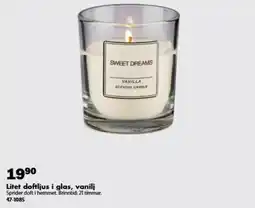 Biltema Litet doftljus i glas, vanilj erbjuda