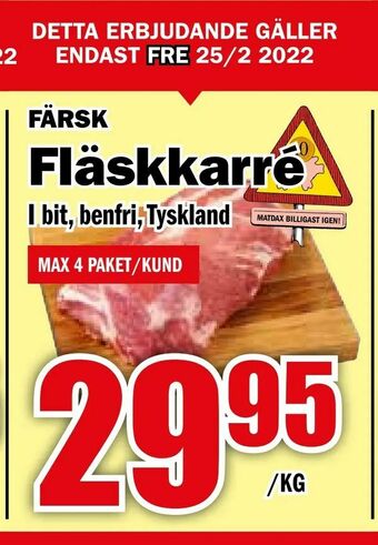 Matdax Fläskkarré erbjuda