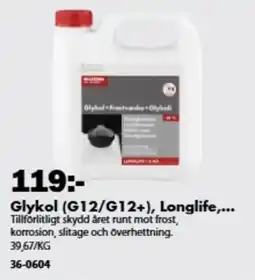 Biltema Wilzona glykol g12 g12 longlife erbjuda