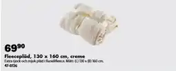 Biltema Fleecepläd, 130 x 160 cm, creme erbjuda