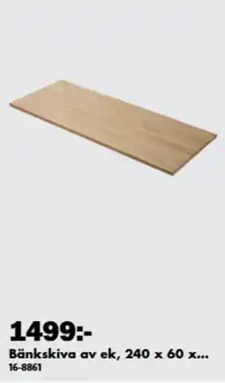 Biltema Bänkskiva av ek erbjuda