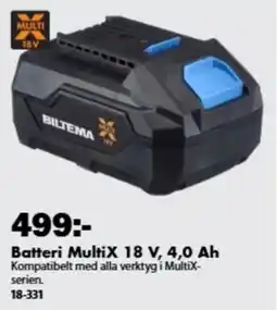 Biltema Biltema batteri multix 18 v, 4,0 ah erbjuda
