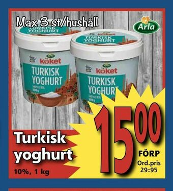 Supergrossen Turkisk yoghurt erbjuda