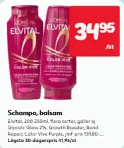 Hemköp L'oreal elvital schampo, balsam erbjuda