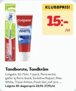 Hemköp Colgate tandborste tandkräm erbjuda