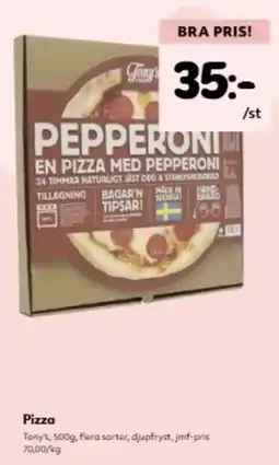 Hemköp Tony's pepperoni erbjuda