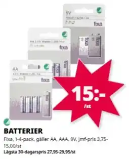 Tempo Fixa batterier erbjuda
