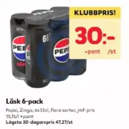 Hemköp Pepsi Läsk 6-pack erbjuda