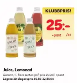 Hemköp Garant juice lemonad erbjuda