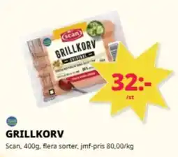 Tempo Scan grillkorv erbjuda