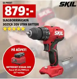 Bauhaus Skil slagborrmaskin 3021ca 20v utan batteri erbjuda