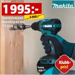 Bauhaus Makita skruvdragare ddf490sfx3 18v erbjuda