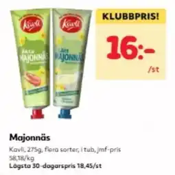 Hemköp Kavli majonnäs erbjuda