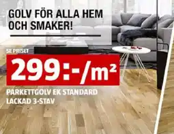 Bauhaus Parkettgolv ek standard lackad 3-stav erbjuda