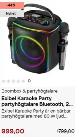 Clas Ohlson Exibel Karaoke Party partyhögtalare Bluetooth erbjuda