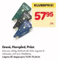 Hemköp Grevé, Herrgård, Präst erbjuda