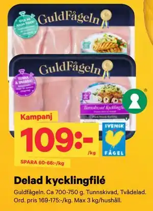 Delad kycklingfilé