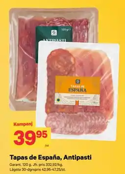 City Gross Tapas de España, Antipasti erbjuda