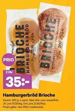 City Gross Hamburgerbröd Brioche, Pris i appen erbjuda