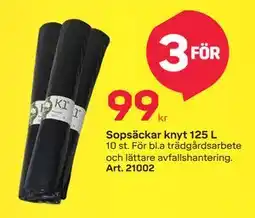 Byggmax Sopsäckar knyt 125 L erbjuda