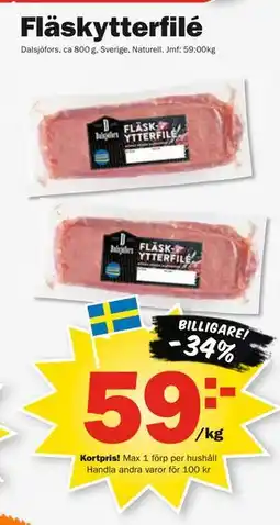 Pekås Fläskytterfilé, Medlemspris erbjuda